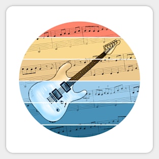 Electric Guitar Music Notation Guitarist Musician Sticker